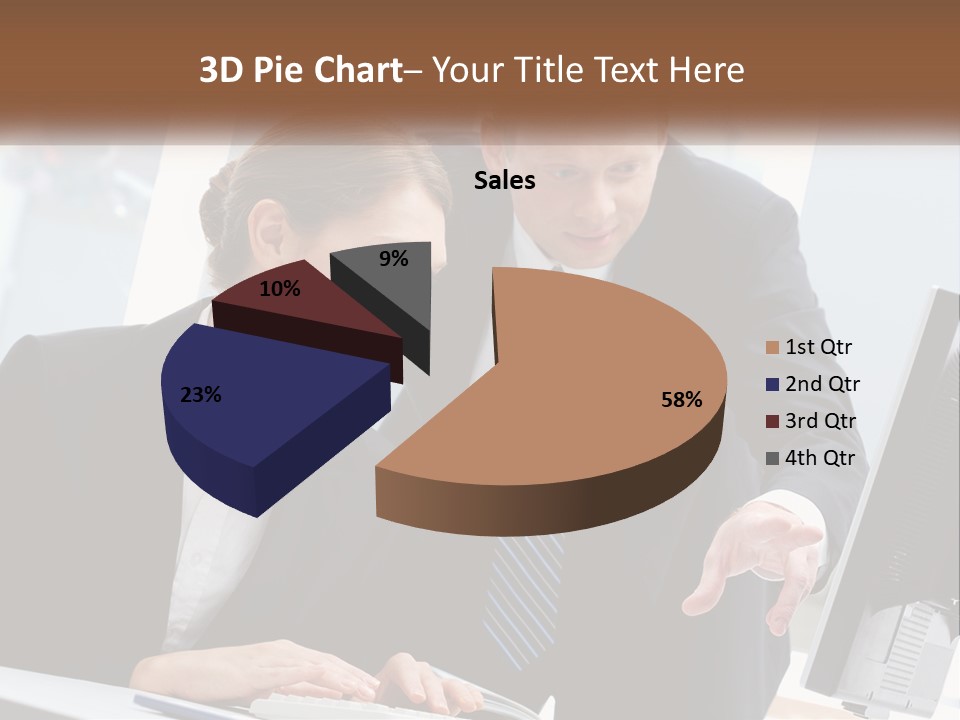 A Man And A Woman Looking At A Computer Screen PowerPoint Template