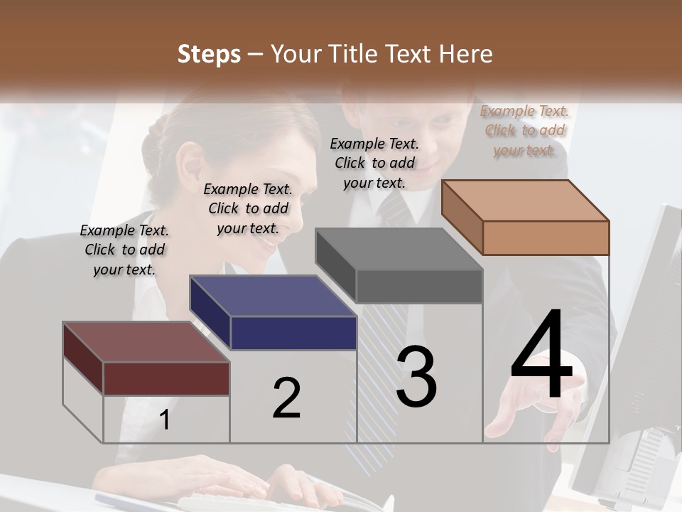 A Man And A Woman Looking At A Computer Screen PowerPoint Template