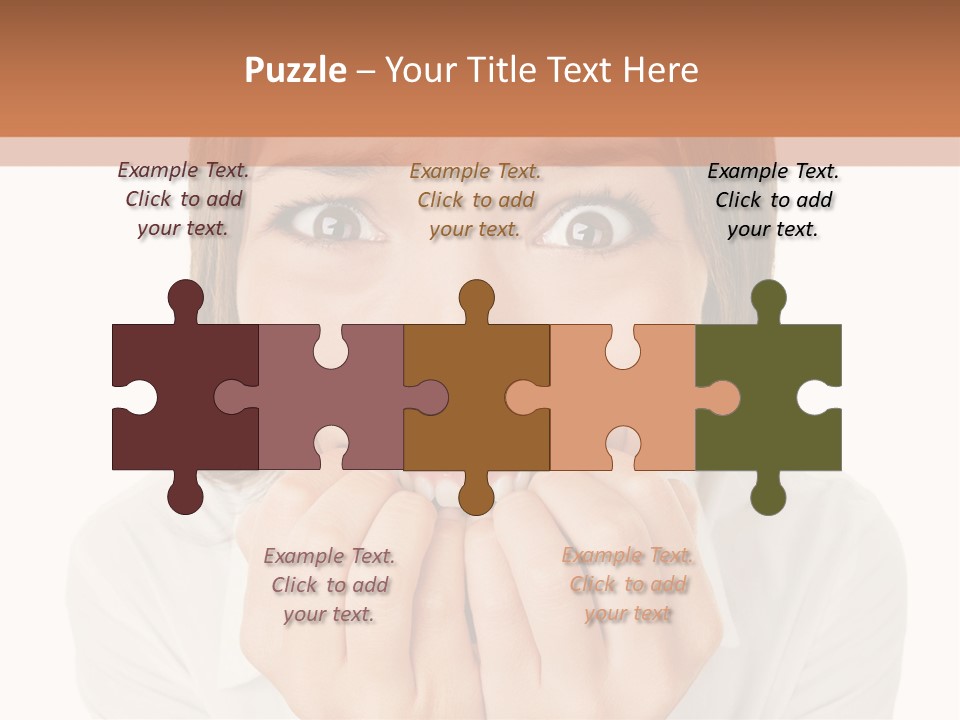 A Woman Is Smiling With Her Hands On Her Mouth PowerPoint Template