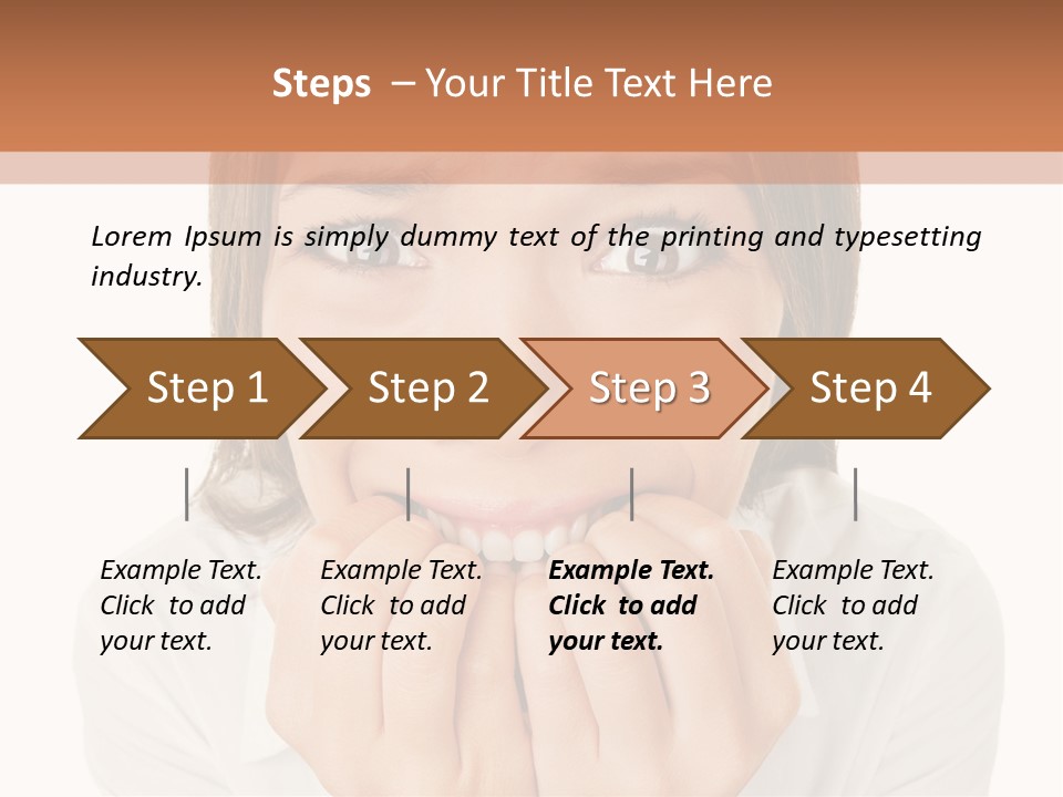 A Woman Is Smiling With Her Hands On Her Mouth PowerPoint Template