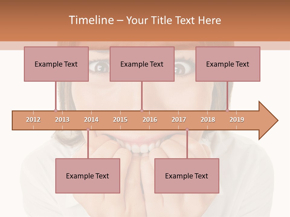 A Woman Is Smiling With Her Hands On Her Mouth PowerPoint Template