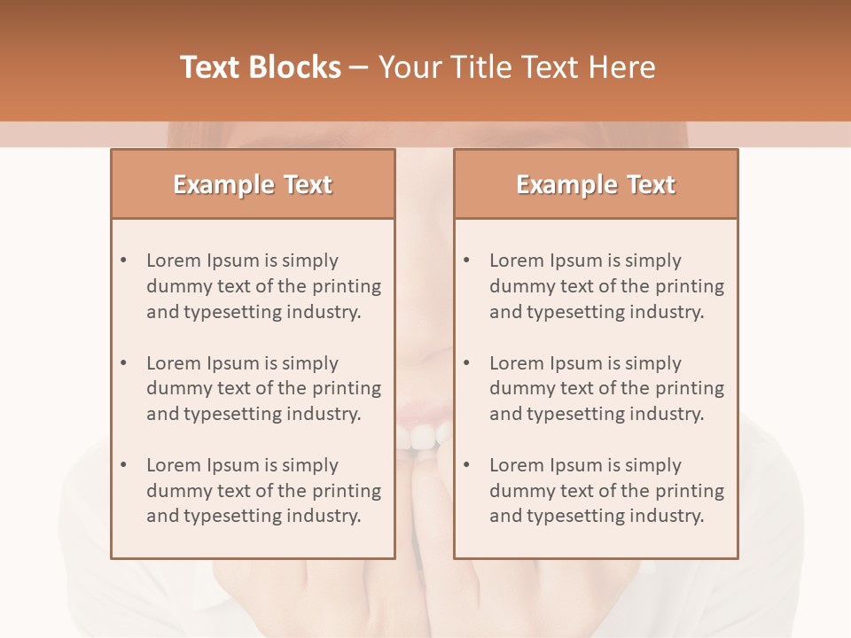 A Woman Is Smiling With Her Hands On Her Mouth PowerPoint Template