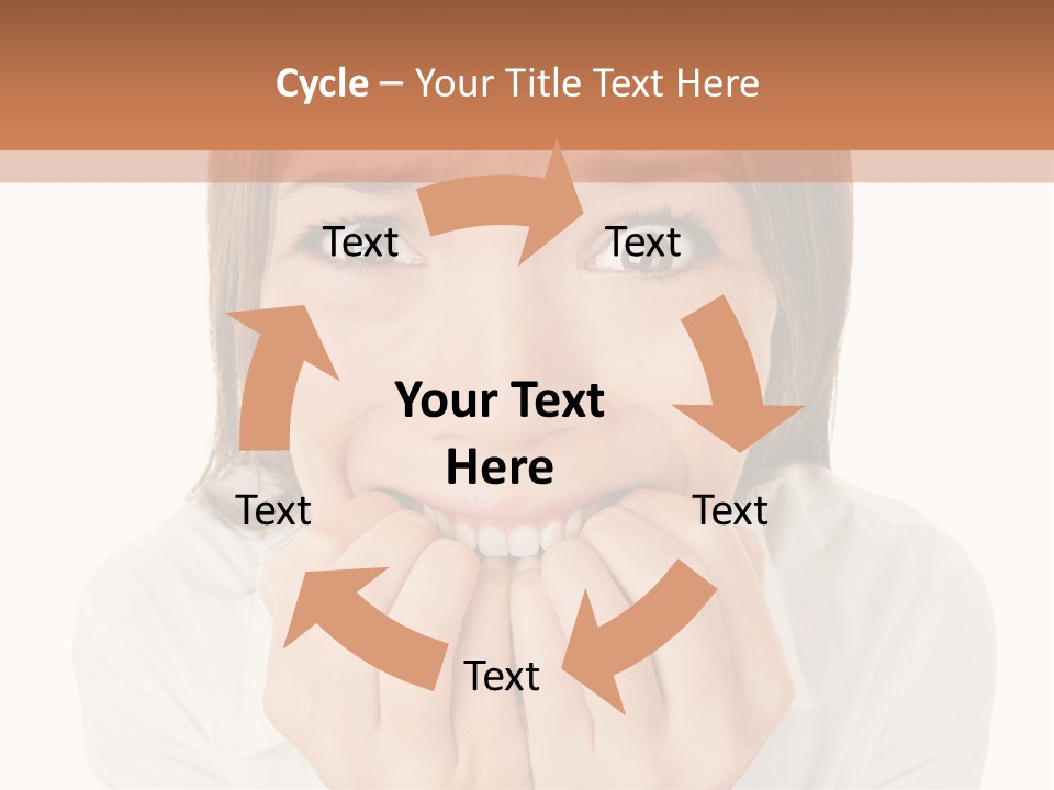 A Woman Is Smiling With Her Hands On Her Mouth PowerPoint Template