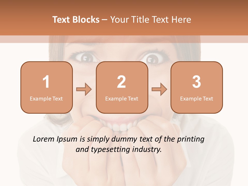 A Woman Is Smiling With Her Hands On Her Mouth PowerPoint Template