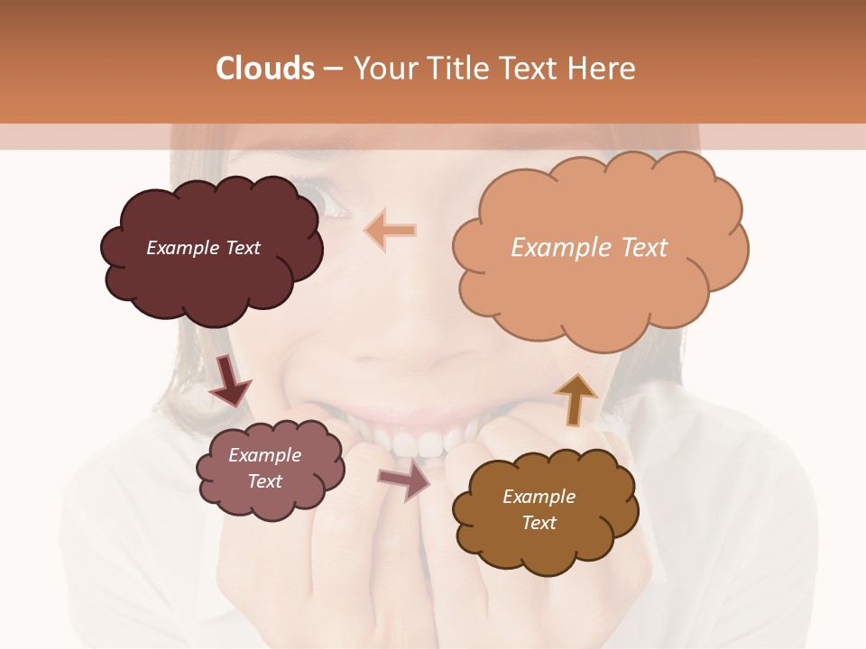 A Woman Is Smiling With Her Hands On Her Mouth PowerPoint Template