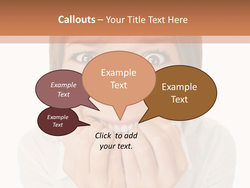 A Woman Is Smiling With Her Hands On Her Mouth PowerPoint Template