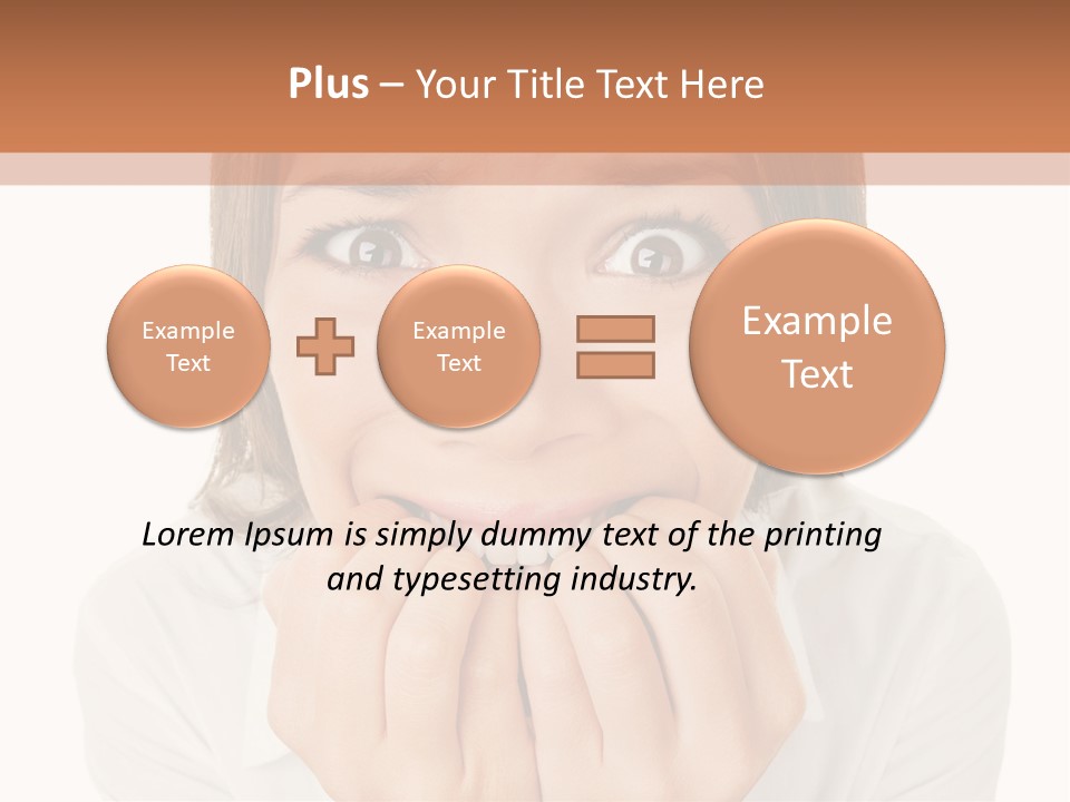 A Woman Is Smiling With Her Hands On Her Mouth PowerPoint Template