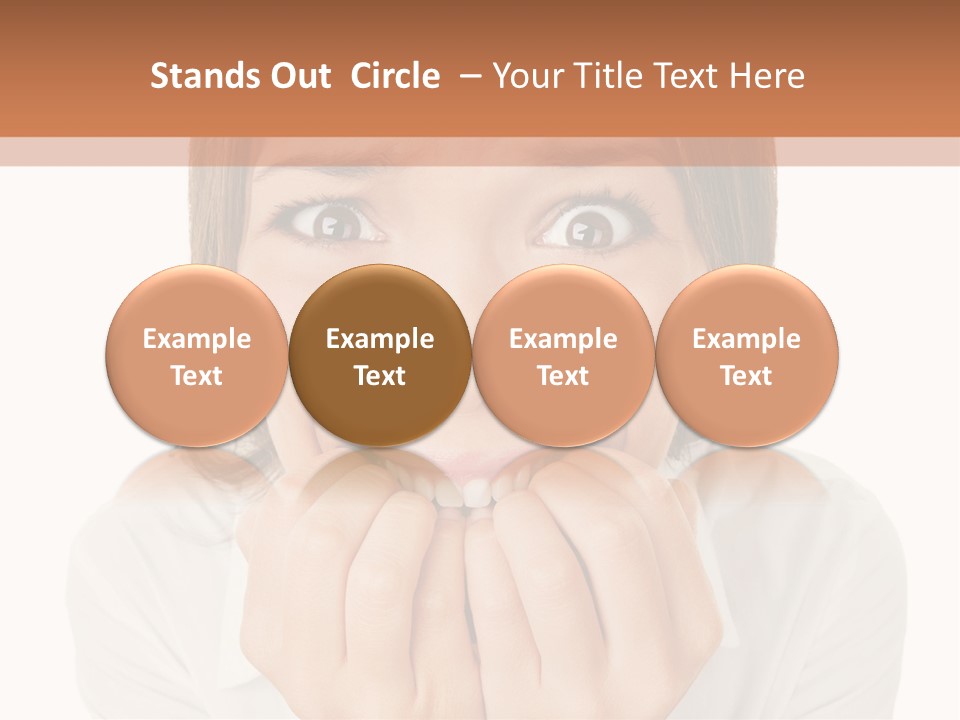 A Woman Is Smiling With Her Hands On Her Mouth PowerPoint Template