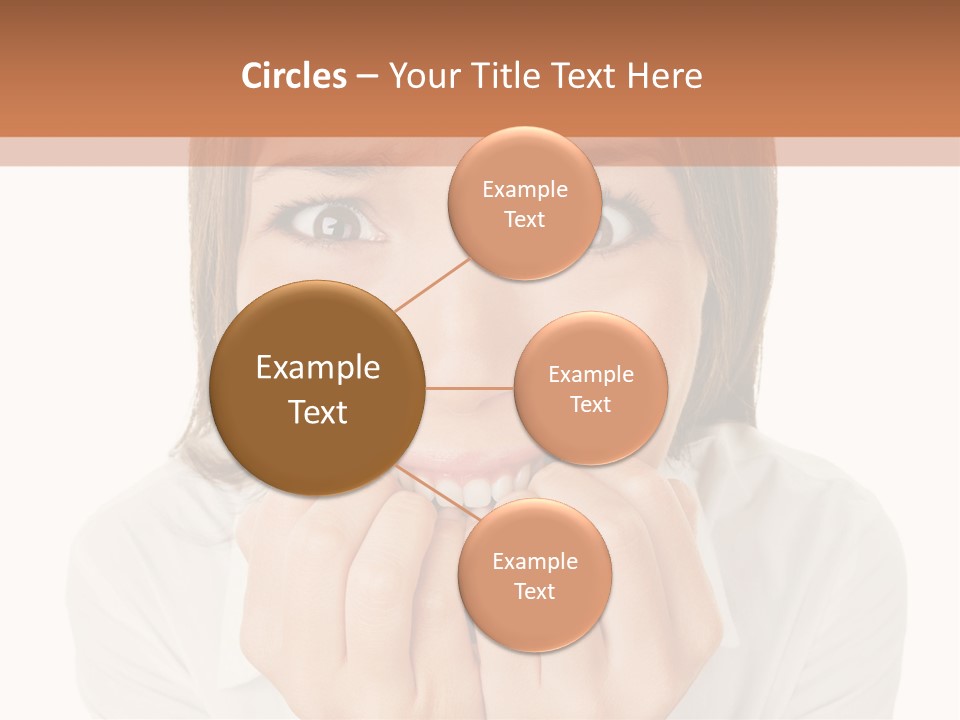 A Woman Is Smiling With Her Hands On Her Mouth PowerPoint Template