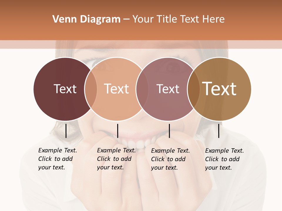 A Woman Is Smiling With Her Hands On Her Mouth PowerPoint Template