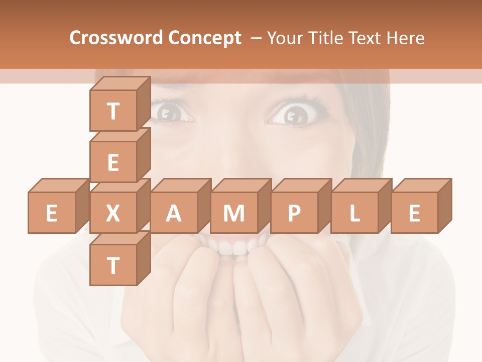 A Woman Is Smiling With Her Hands On Her Mouth PowerPoint Template