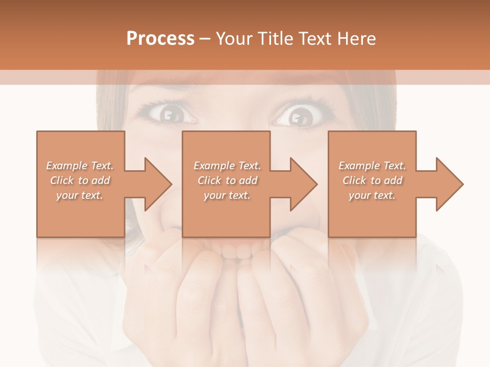 A Woman Is Smiling With Her Hands On Her Mouth PowerPoint Template
