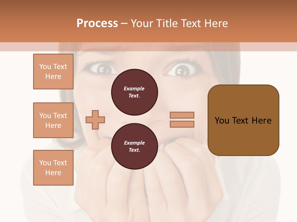 A Woman Is Smiling With Her Hands On Her Mouth PowerPoint Template