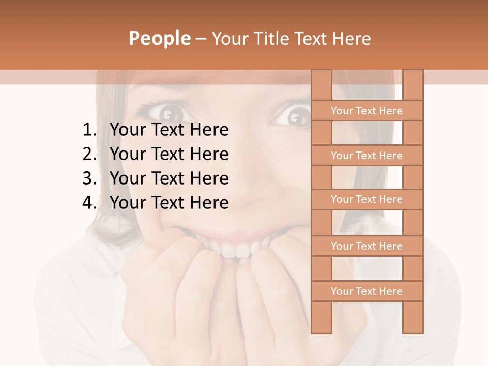 A Woman Is Smiling With Her Hands On Her Mouth PowerPoint Template