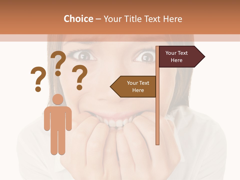 A Woman Is Smiling With Her Hands On Her Mouth PowerPoint Template