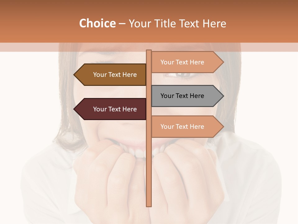 A Woman Is Smiling With Her Hands On Her Mouth PowerPoint Template