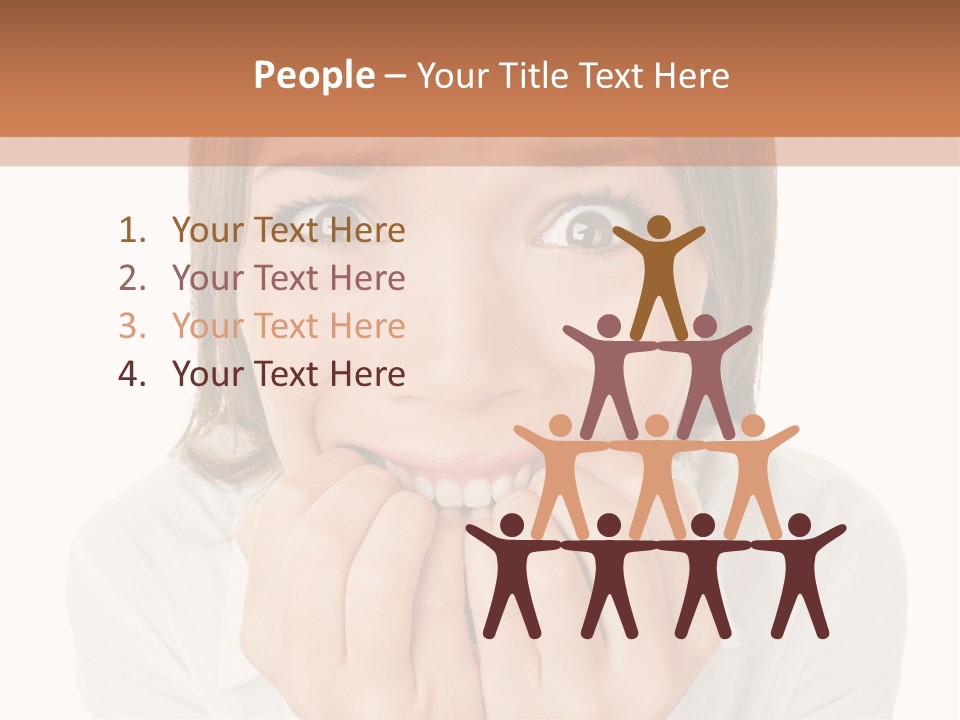 A Woman Is Smiling With Her Hands On Her Mouth PowerPoint Template