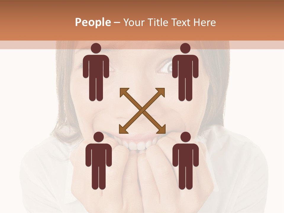 A Woman Is Smiling With Her Hands On Her Mouth PowerPoint Template