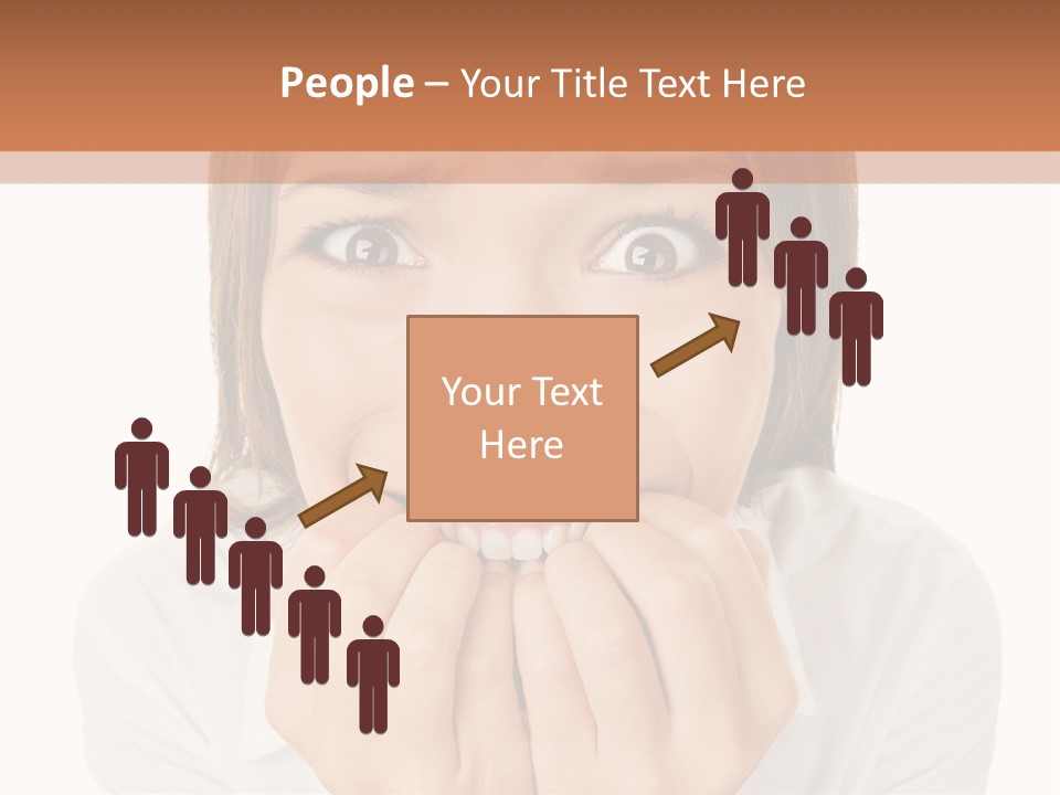 A Woman Is Smiling With Her Hands On Her Mouth PowerPoint Template