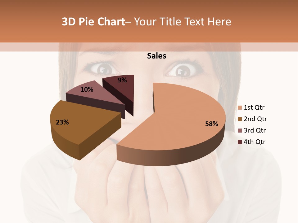 A Woman Is Smiling With Her Hands On Her Mouth PowerPoint Template