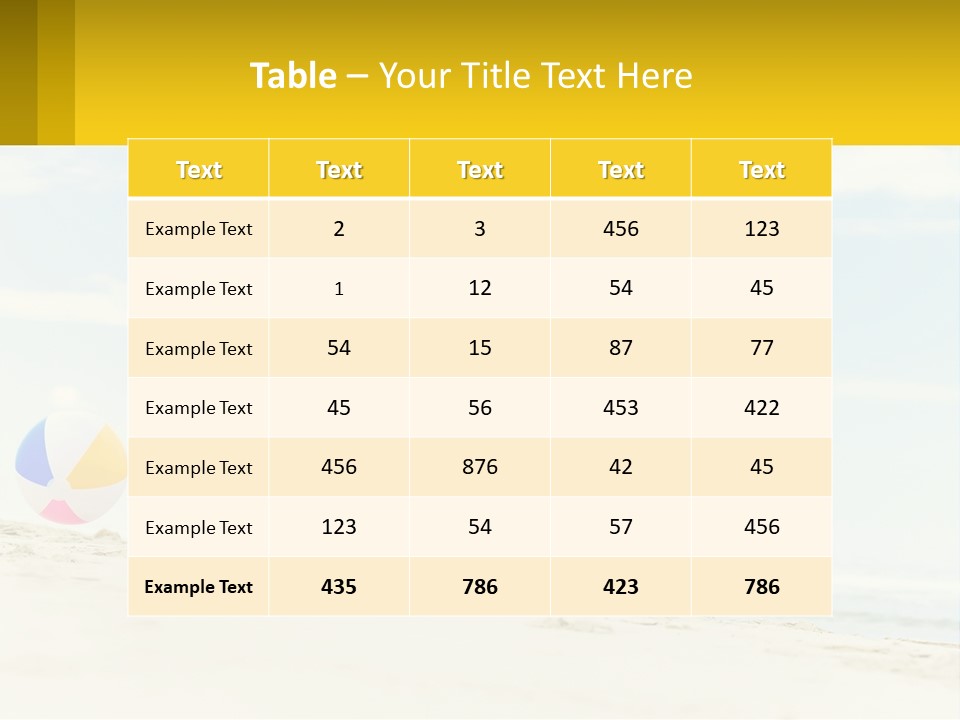 A Man And A Little Girl Playing With A Ball On The Beach PowerPoint Template