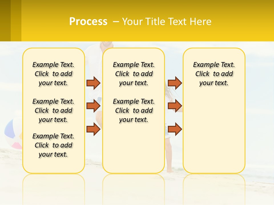 A Man And A Little Girl Playing With A Ball On The Beach PowerPoint Template