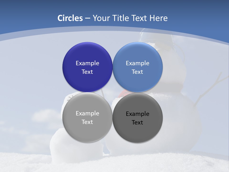 A Snowman With Two Snowmen In The Snow PowerPoint Template