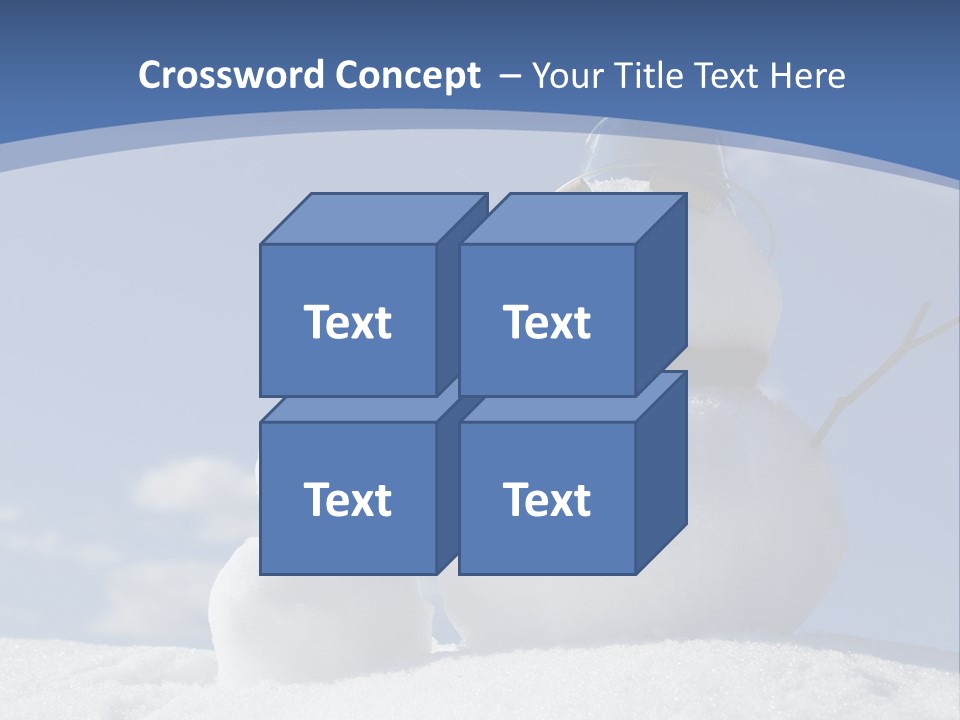 A Snowman With Two Snowmen In The Snow PowerPoint Template