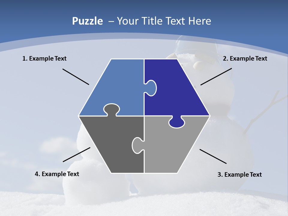 A Snowman With Two Snowmen In The Snow PowerPoint Template