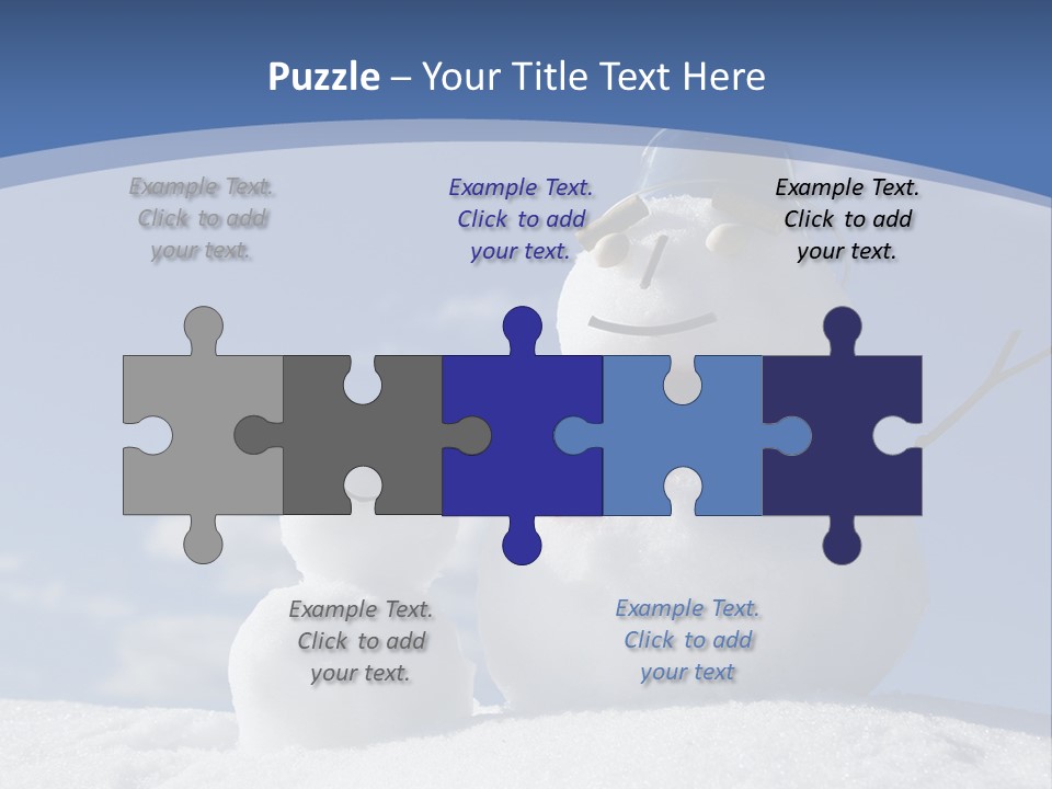 A Snowman With Two Snowmen In The Snow PowerPoint Template