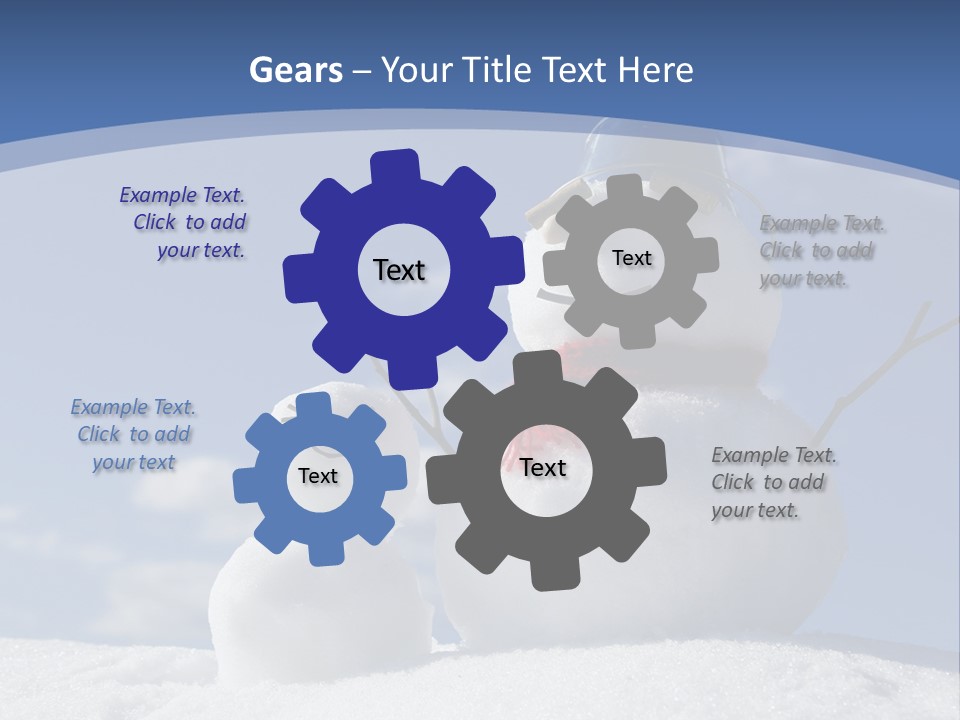 A Snowman With Two Snowmen In The Snow PowerPoint Template