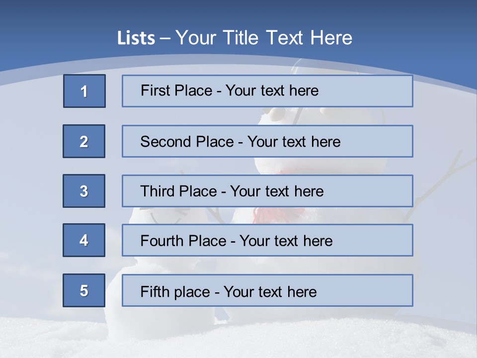A Snowman With Two Snowmen In The Snow PowerPoint Template