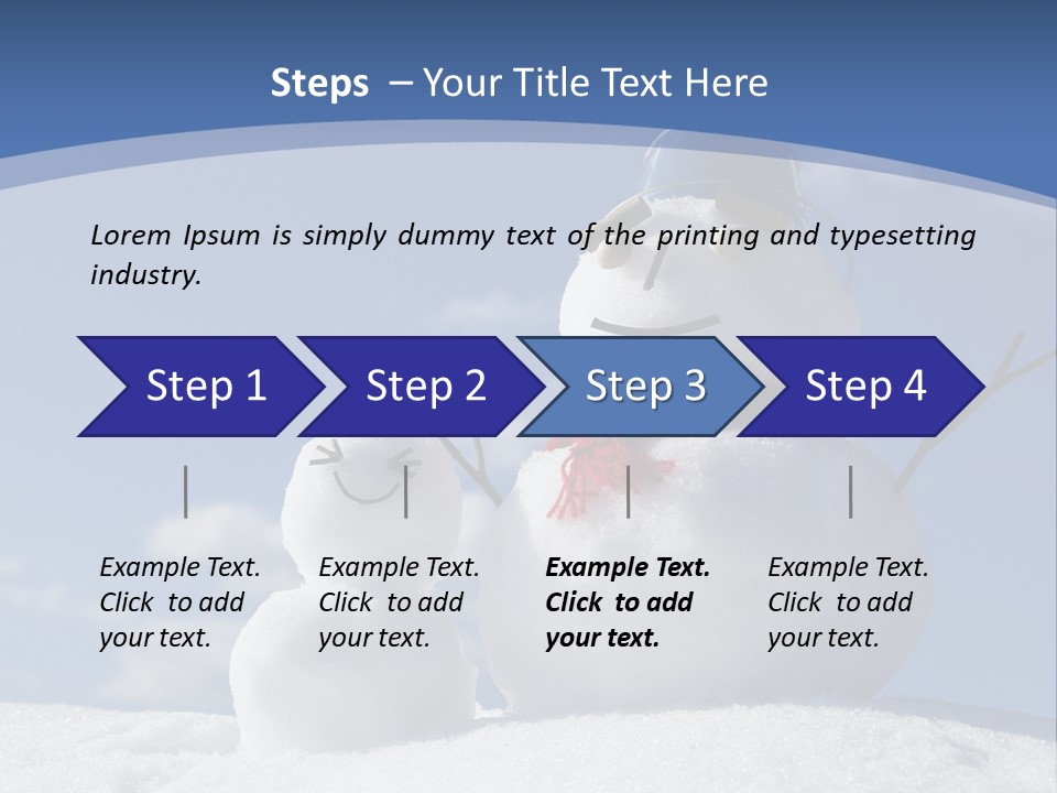 A Snowman With Two Snowmen In The Snow PowerPoint Template