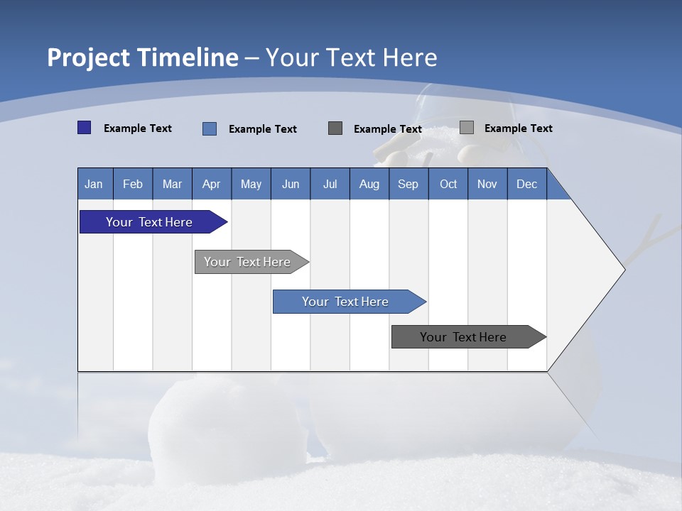 A Snowman With Two Snowmen In The Snow PowerPoint Template