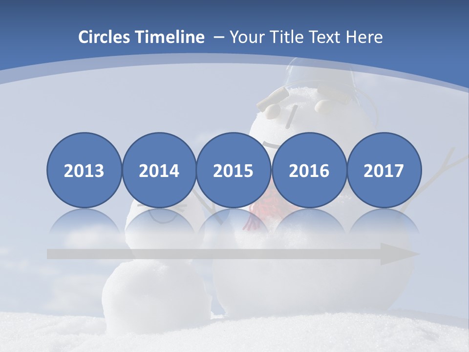 A Snowman With Two Snowmen In The Snow PowerPoint Template