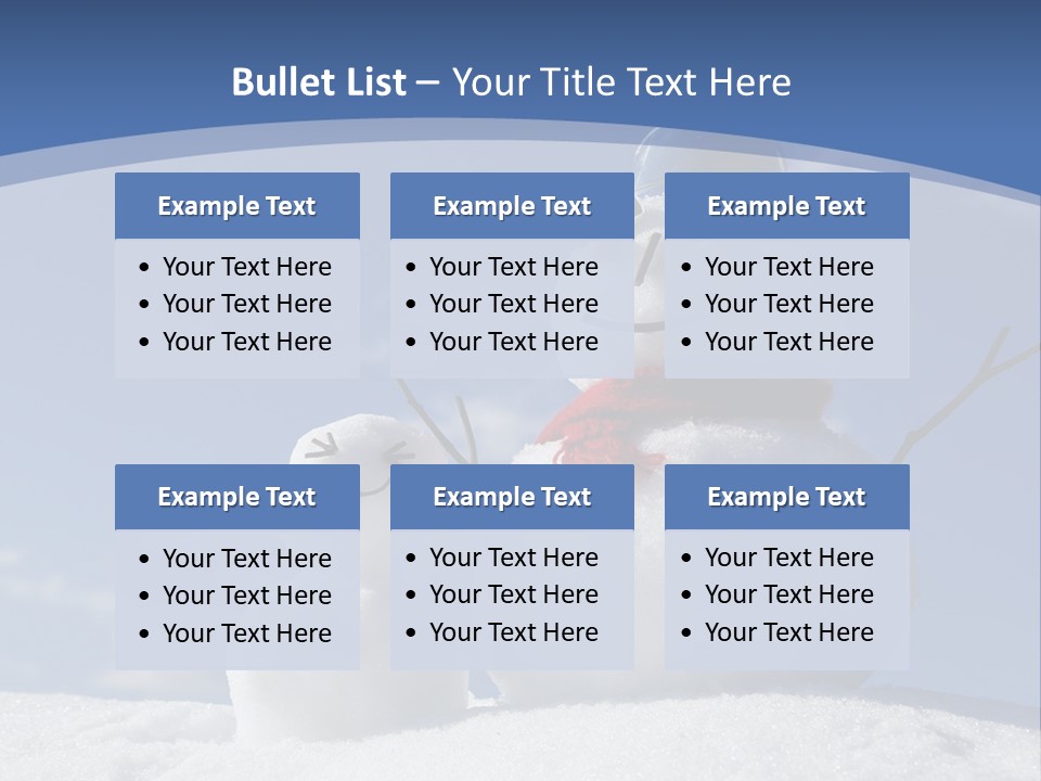 A Snowman With Two Snowmen In The Snow PowerPoint Template