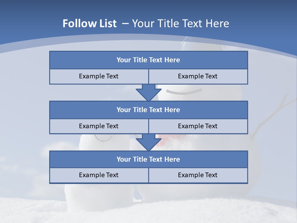 A Snowman With Two Snowmen In The Snow PowerPoint Template