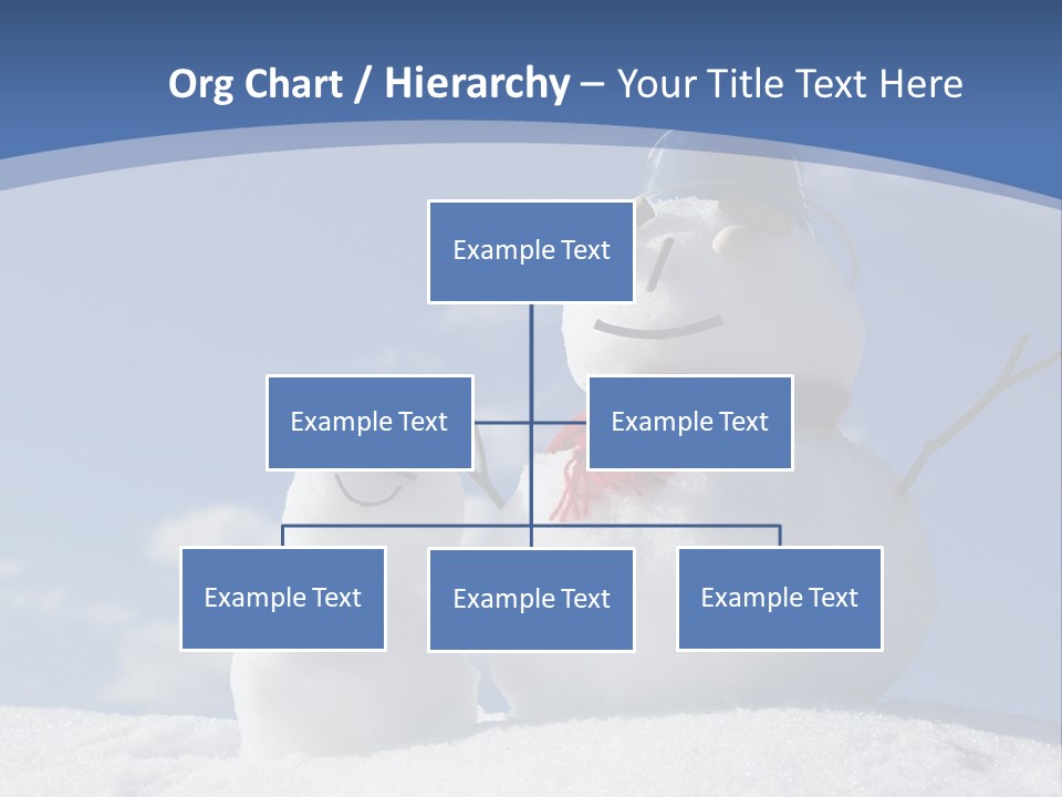 A Snowman With Two Snowmen In The Snow PowerPoint Template