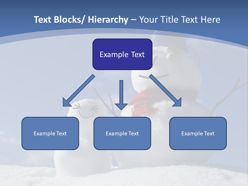 A Snowman With Two Snowmen In The Snow PowerPoint Template