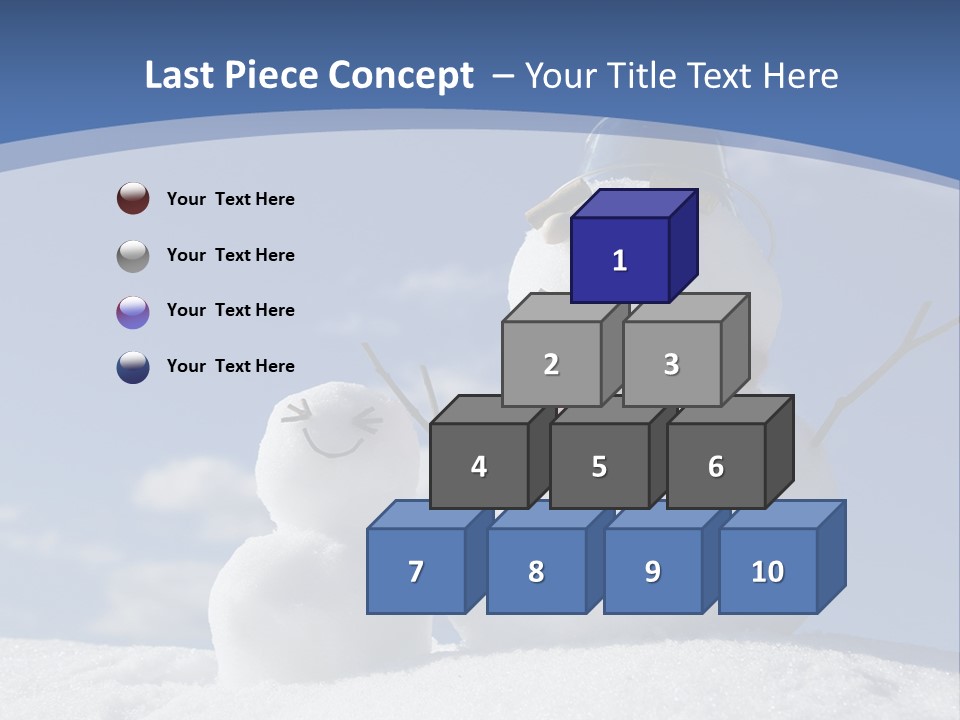 A Snowman With Two Snowmen In The Snow PowerPoint Template