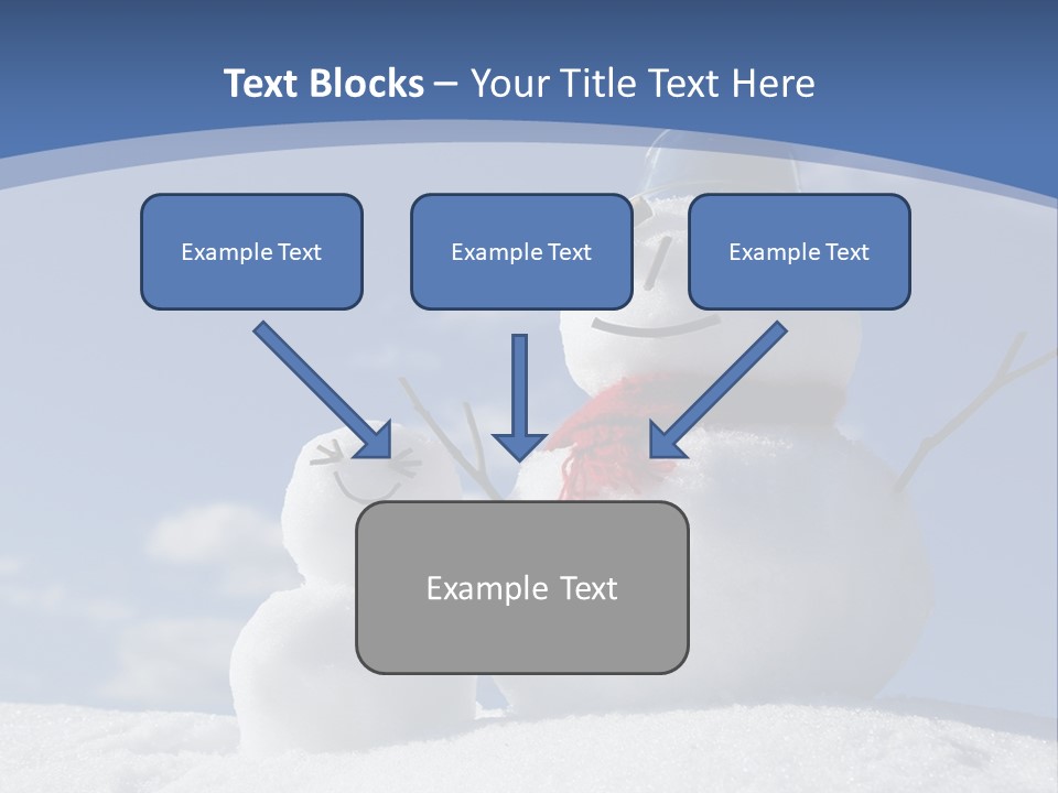 A Snowman With Two Snowmen In The Snow PowerPoint Template