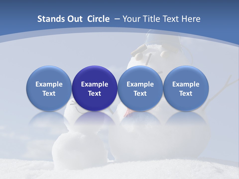 A Snowman With Two Snowmen In The Snow PowerPoint Template