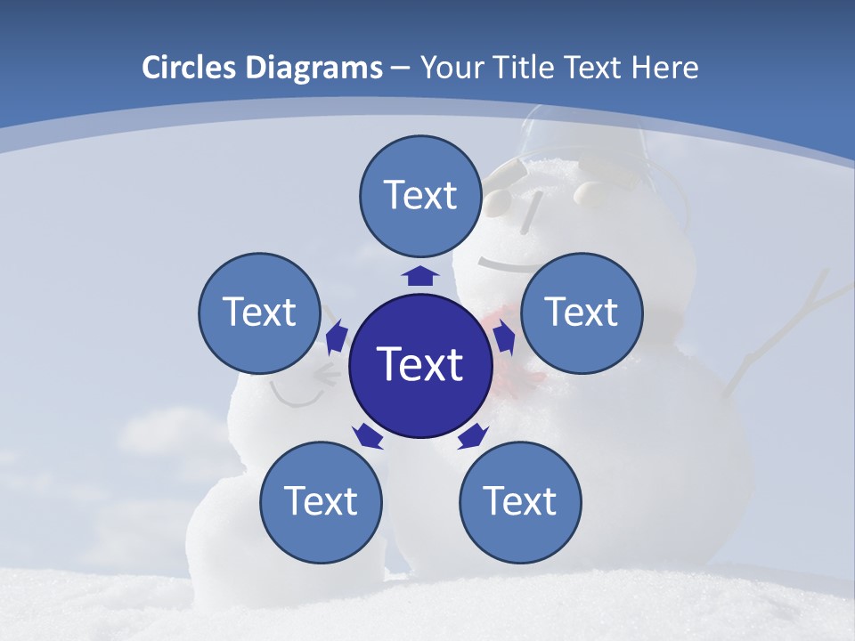 A Snowman With Two Snowmen In The Snow PowerPoint Template