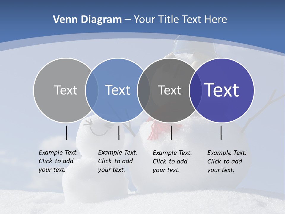 A Snowman With Two Snowmen In The Snow PowerPoint Template