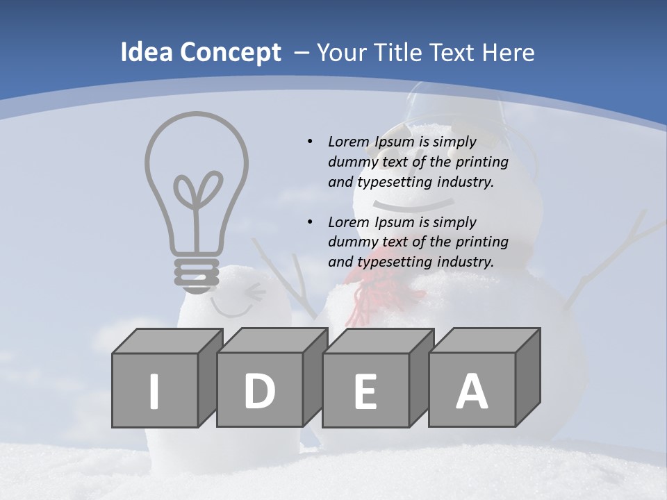 A Snowman With Two Snowmen In The Snow PowerPoint Template