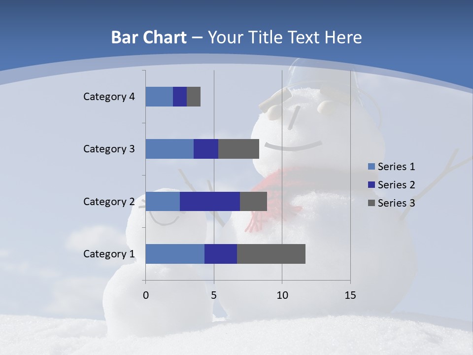 A Snowman With Two Snowmen In The Snow PowerPoint Template