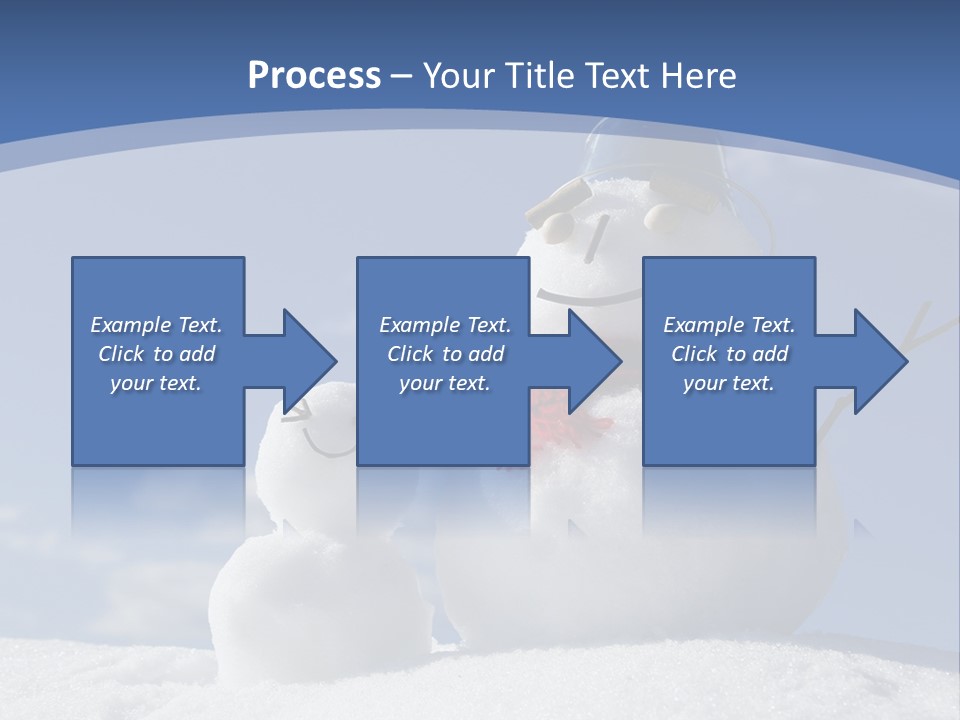 A Snowman With Two Snowmen In The Snow PowerPoint Template