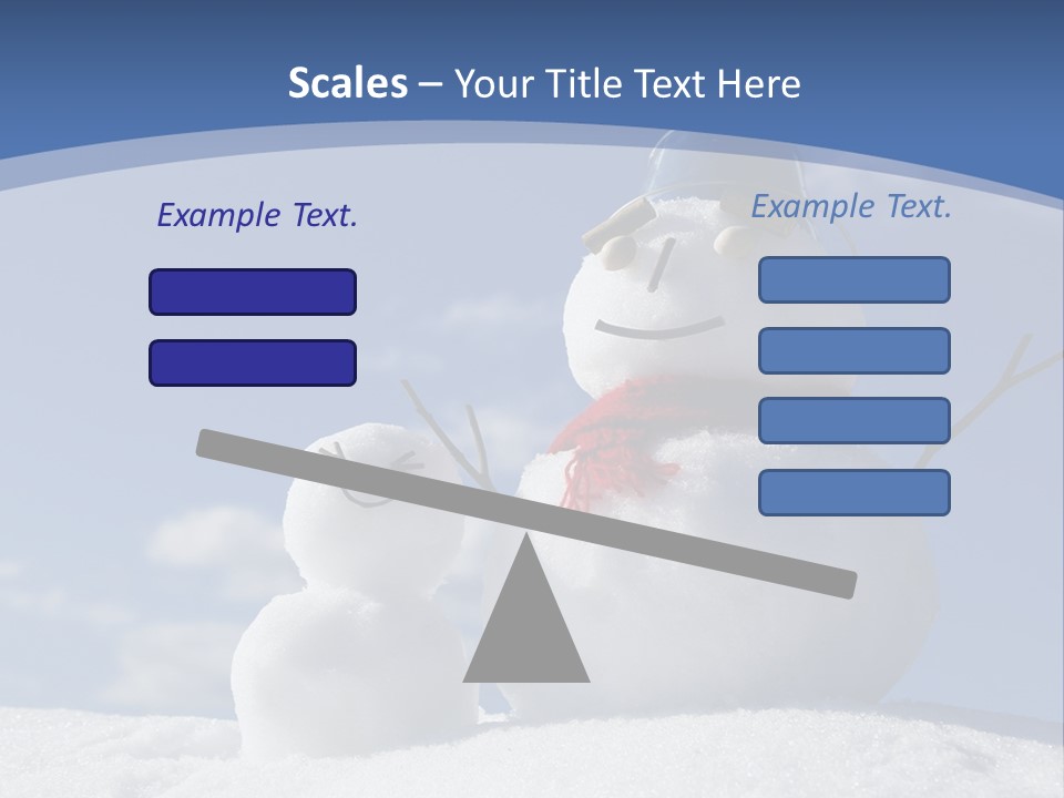 A Snowman With Two Snowmen In The Snow PowerPoint Template