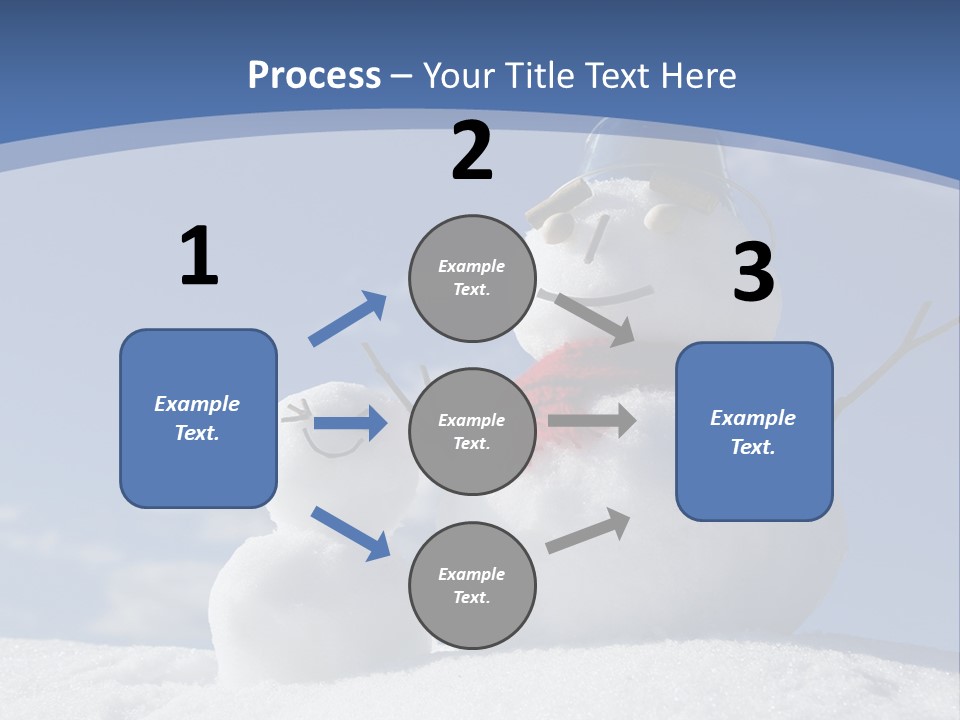 A Snowman With Two Snowmen In The Snow PowerPoint Template