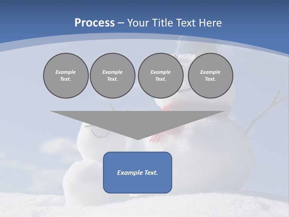 A Snowman With Two Snowmen In The Snow PowerPoint Template